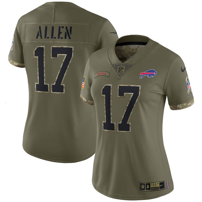 Josh Allen Buffalo Bills Nike Women's 2022 Salute To Service Limited Jersey - Olive