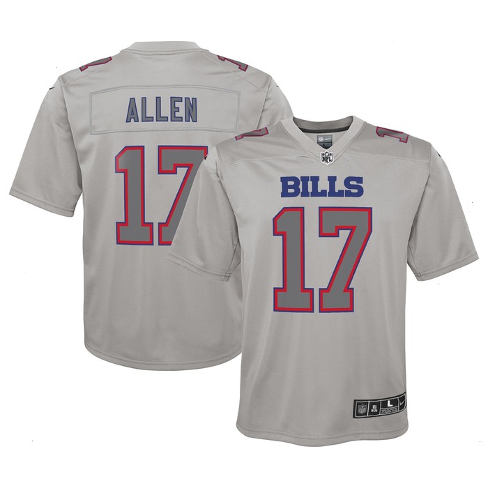 Josh Allen Buffalo Bills Nike Youth Atmosphere Game Jersey - Gray