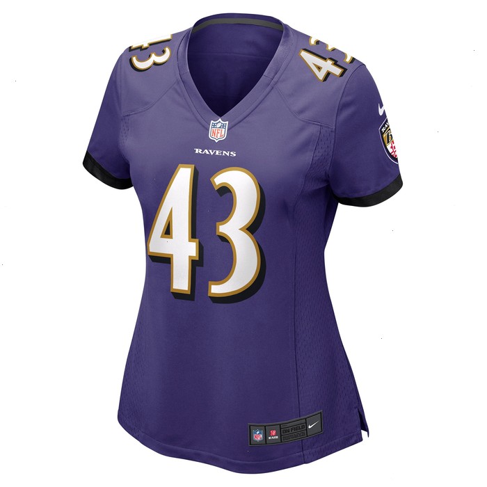 Justice Hill Baltimore Ravens Nike Women's Game Jersey - Purple