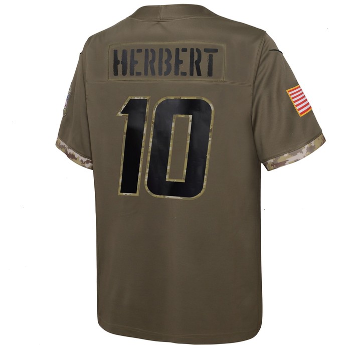 Justin Herbert Los Angeles Chargers Nike Youth 2022 Salute To Service Player Limited Jersey - Olive