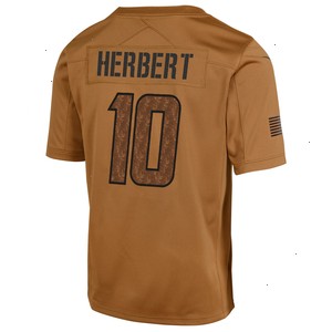 Justin Herbert Los Angeles Chargers Nike Youth 2023 Salute To Service Limited Jersey - Brown