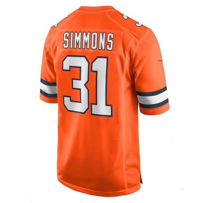 Justin Simmons Denver Broncos Nike Alternate Game Jersey - Orange