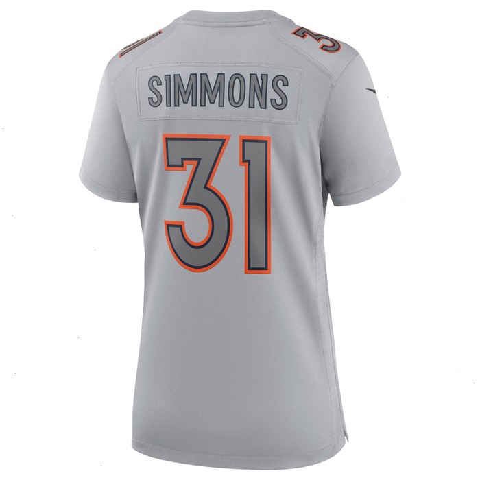 Justin Simmons Denver Broncos Nike Women's Atmosphere Fashion Game Jersey - Gray