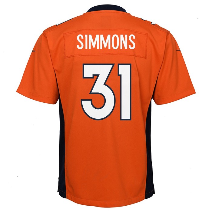 Justin Simmons Denver Broncos Nike Youth Game Jersey - Orange