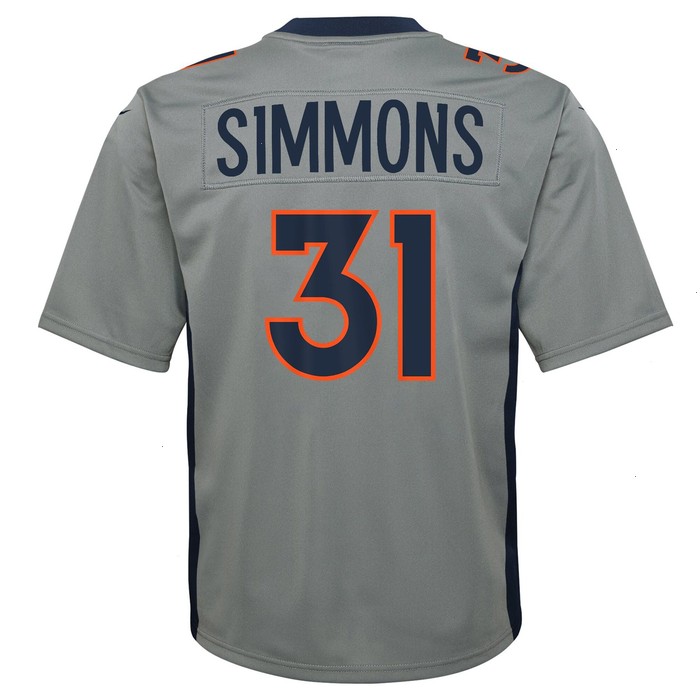 Justin Simmons Denver Broncos Nike Youth Inverted Game Jersey - Gray