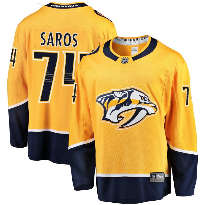 Juuse Saros Nashville Predators Fanatics Branded Breakaway Player Jersey - Gold