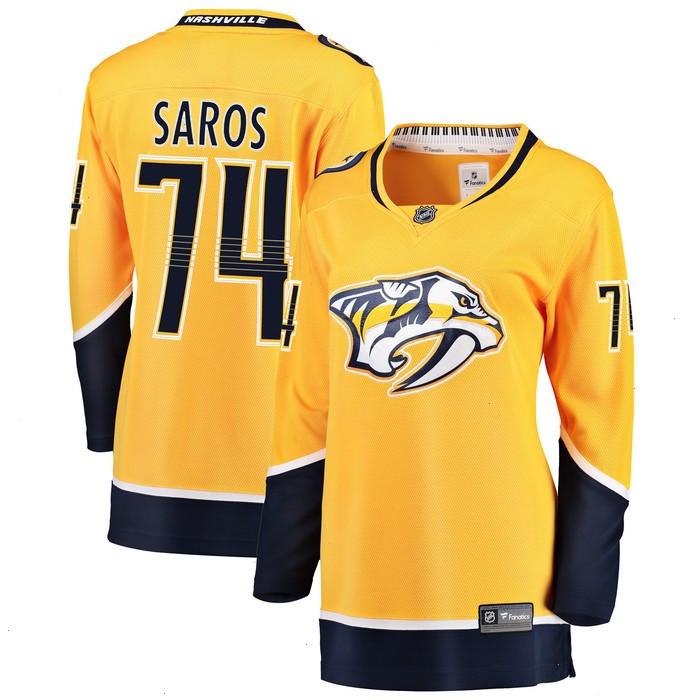 Juuse Saros Nashville Predators Fanatics Branded Women's Breakaway Player Jersey - Gold