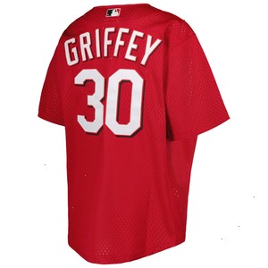 Ken Griffey Jr. Cincinnati Reds Mitchell & Ness Youth Cooperstown Collection Mesh Batting Practice Jersey - Red