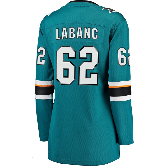 Kevin Labanc San Jose Sharks Fanatics Branded Women's Breakaway Jersey - Teal