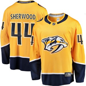 Kiefer Sherwood Nashville Predators Fanatics Branded Home Breakaway Player Jersey - Gold