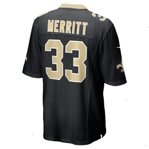 Kirk Merritt New Orleans Saints Nike Team Game Jersey - Black