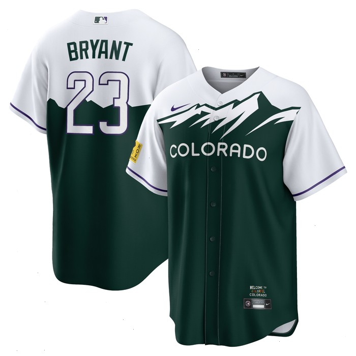 Kris Bryant Colorado Rockies Nike City Connect Replica Player Jersey - White/Forest Green