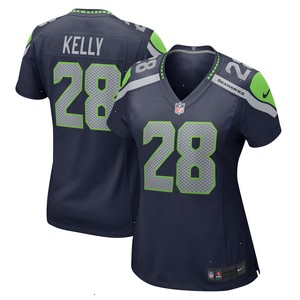 Kyu Blu Kelly Seattle Seahawks Nike Women's Team Game Jersey - College Navy