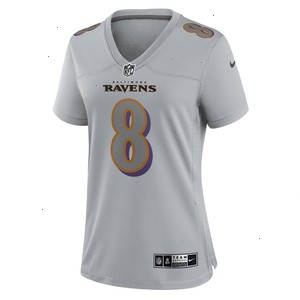 Lamar Jackson Baltimore Ravens Nike Women's Atmosphere Fashion Game Jersey - Gray