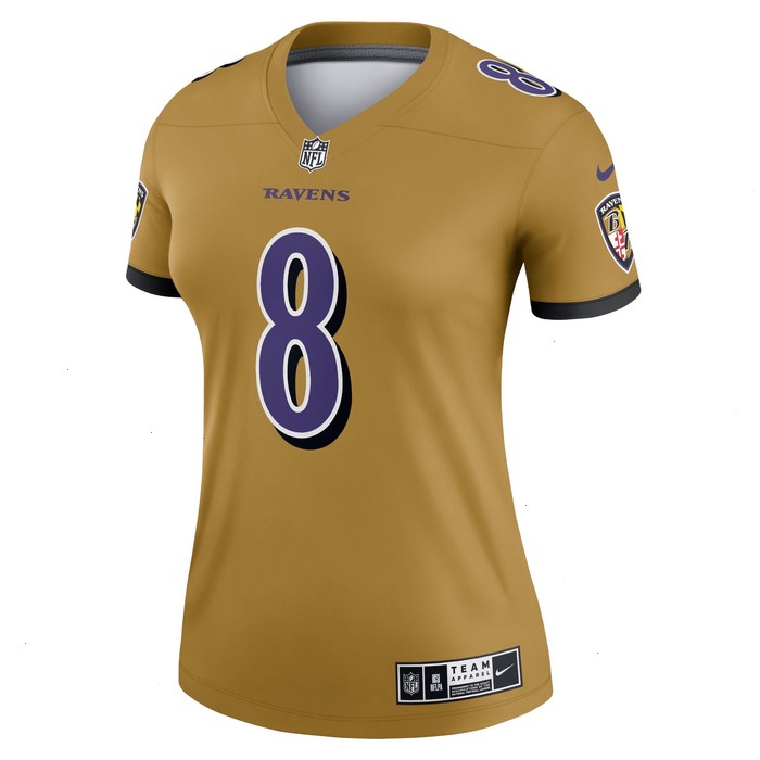 Lamar Jackson Baltimore Ravens Nike Women's Inverted Legend Jersey - Gold