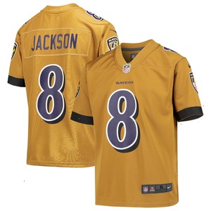 Lamar Jackson Baltimore Ravens Nike Youth Inverted Game Jersey - Gold