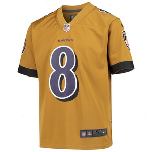 Lamar Jackson Baltimore Ravens Nike Youth Inverted Game Jersey - Gold