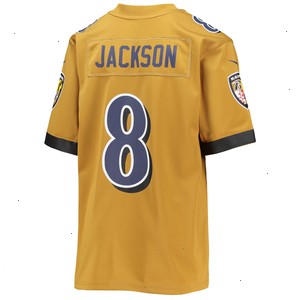 Lamar Jackson Baltimore Ravens Nike Youth Inverted Team Game Jersey - Gold