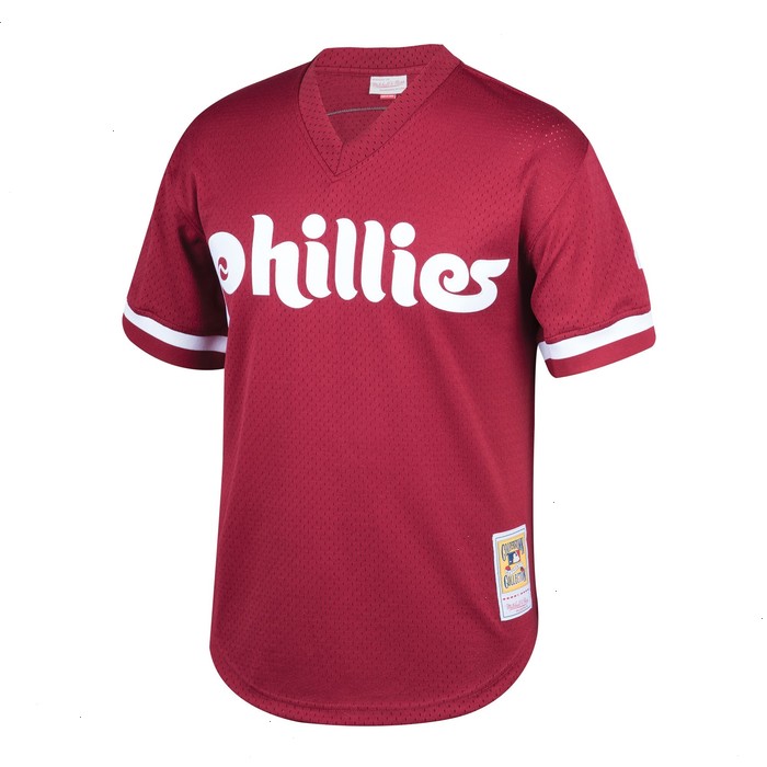 Lenny Dykstra Philadelphia Phillies Mitchell & Ness Youth Cooperstown Collection Mesh Batting Practice Jersey - Burgundy