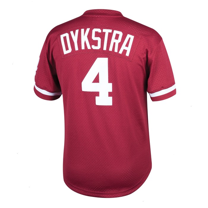 Lenny Dykstra Philadelphia Phillies Mitchell & Ness Youth Cooperstown Collection Mesh Batting Practice Jersey - Burgundy