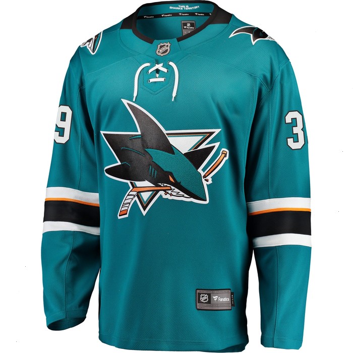 Logan Couture San Jose Sharks Fanatics Branded 2021/22 Home Premier Breakaway Player Jersey - Teal