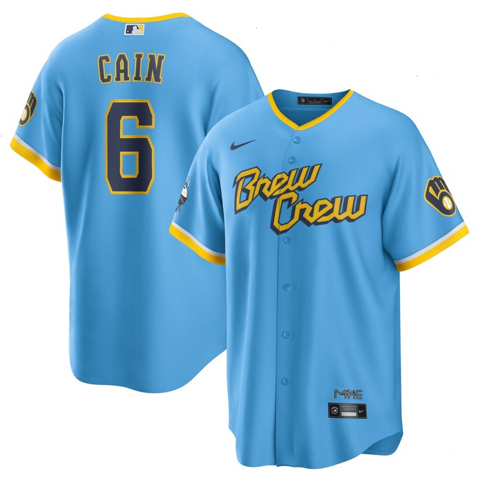 Lorenzo Cain Milwaukee Brewers Nike 2022 City Connect Replica Player Jersey - Powder Blue