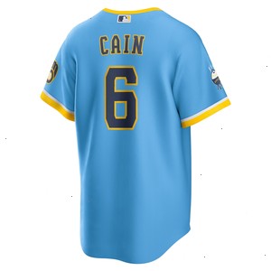 Lorenzo Cain Milwaukee Brewers Nike 2022 City Connect Replica Player Jersey - Powder Blue