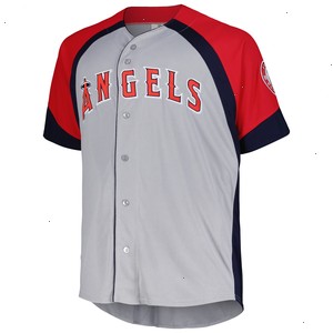 Los Angeles Angels Profile Big & Tall Colorblock Team Fashion Jersey - Gray