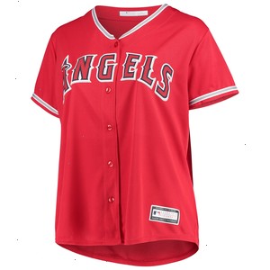 Los Angeles Angels Women's Plus Size Alternate Replica Team Jersey - Red