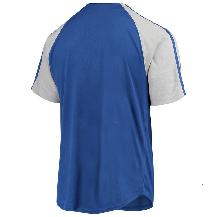 Los Angeles Dodgers Stitches Button-Down Raglan Replica Jersey - Royal