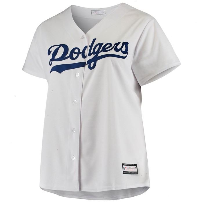 Los Angeles Dodgers Women's Plus Size Sanitized Replica Team Jersey - White