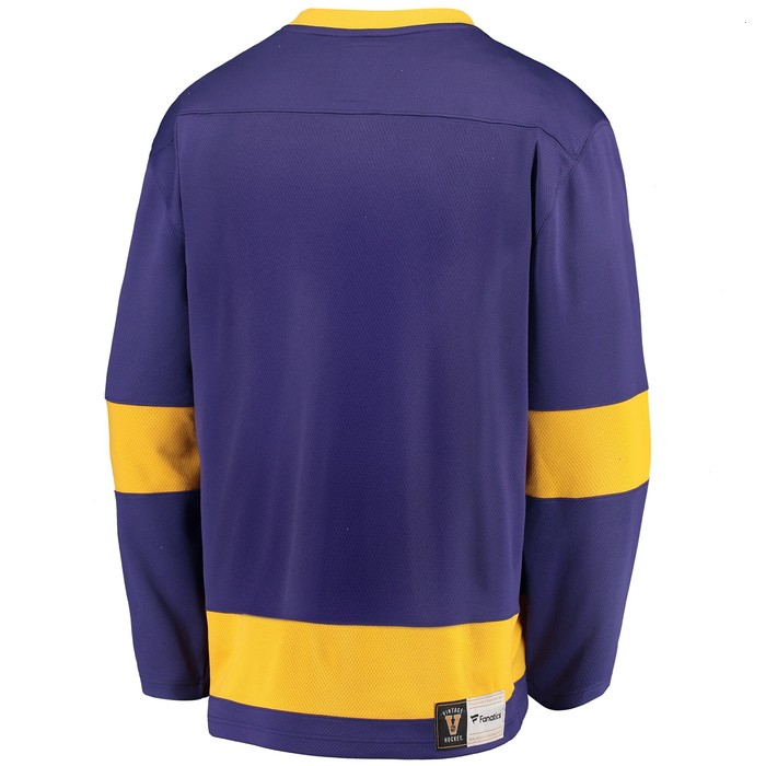 Los Angeles Kings Fanatics Branded Premier Breakaway Heritage Blank Jersey - Purple/Gold