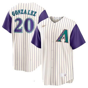 Luis Gonzalez Arizona Diamondbacks Nike Alternate Cooperstown Collection Player Jersey - Cream/Purple