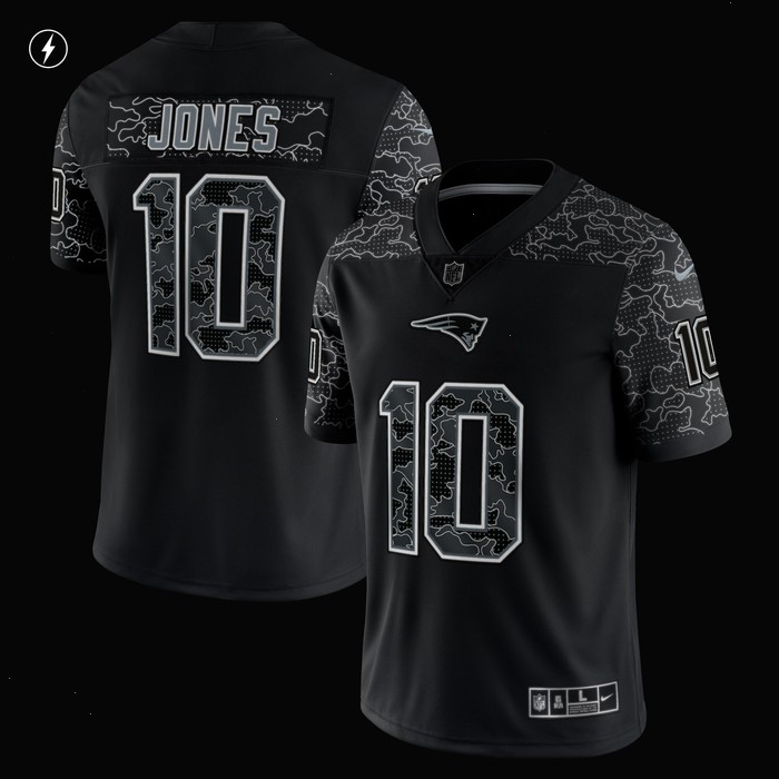 Mac Jones New England Patriots Nike RFLCTV Limited Jersey - Black