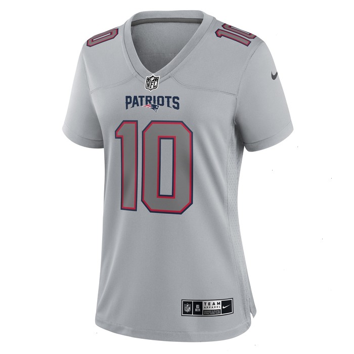 Mac Jones New England Patriots Nike Women's Atmosphere Fashion Game Jersey - Gray