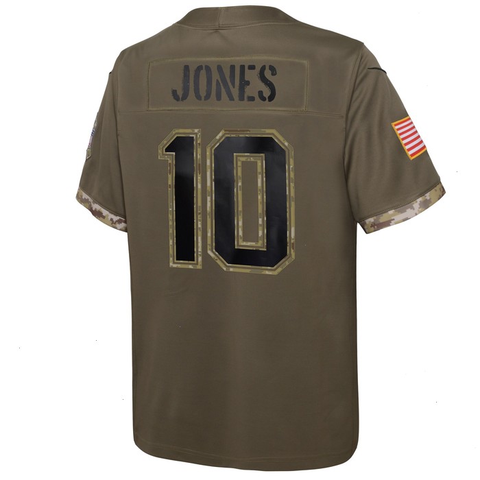 Mac Jones New England Patriots Nike Youth 2022 Salute To Service Player Limited Jersey - Olive