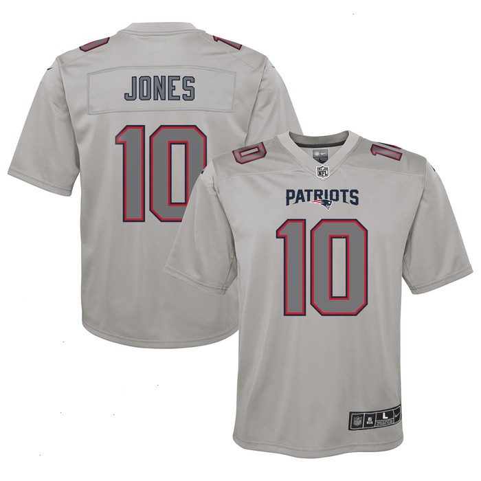 Mac Jones New England Patriots Nike Youth Atmosphere Fashion Game Jersey - Gray