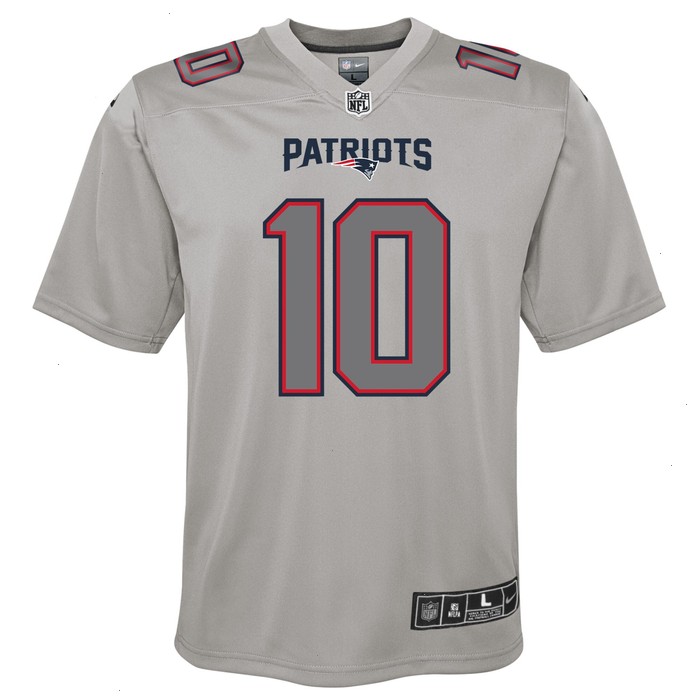 Mac Jones New England Patriots Nike Youth Atmosphere Fashion Game Jersey - Gray