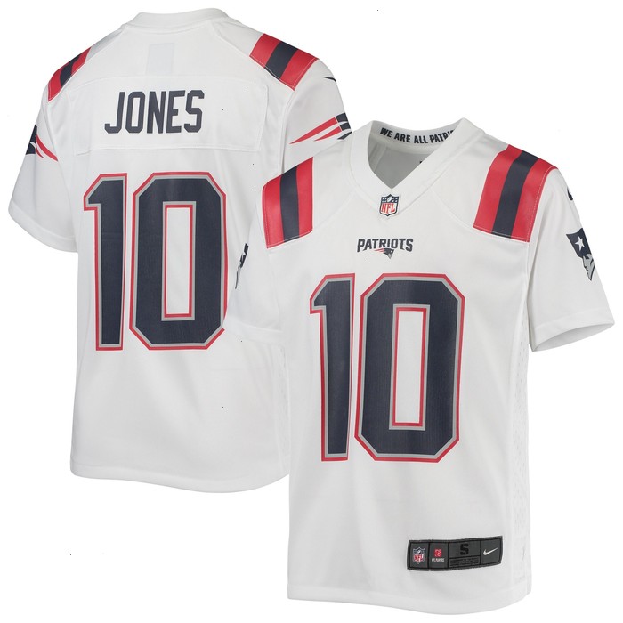 Mac Jones New England Patriots Nike Youth Game Jersey - White