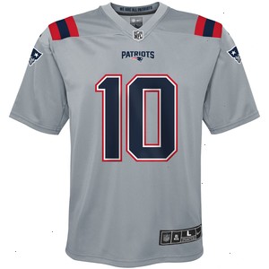 Mac Jones New England Patriots Nike Youth Inverted Game Jersey - Gray