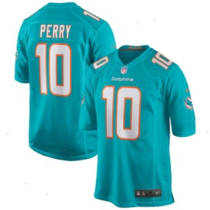 Malcolm Perry Miami Dolphins Nike Game Jersey - Aqua