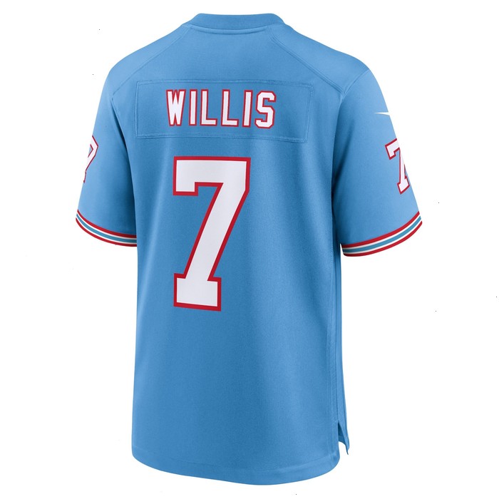 Malik Willis Tennessee Titans Nike Oilers Throwback Alternate Game Player Jersey - Light Blue