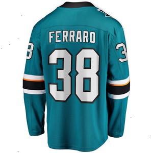 Mario Ferraro San Jose Sharks Fanatics Branded Replica Player Jersey - Teal