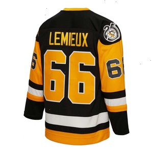 Mario Lemieux Pittsburgh Penguins Mitchell & Ness 1991/92 Captain Patch Blue Line Player Jersey - Black