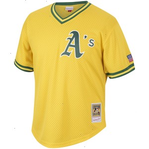 Mark McGwire Oakland Athletics Mitchell & Ness Cooperstown Collection Mesh Batting Practice Jersey - Gold