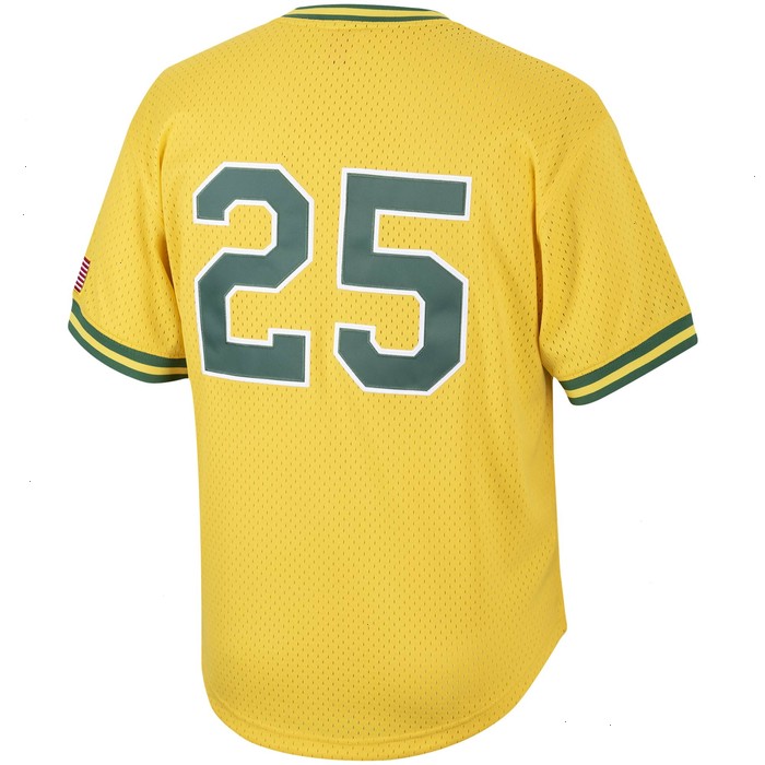 Mark McGwire Oakland Athletics Mitchell & Ness Cooperstown Collection Mesh Batting Practice Jersey - Gold