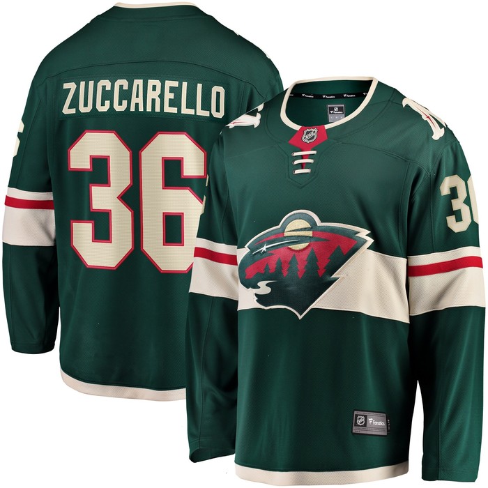 Mats Zuccarello Minnesota Wild Fanatics Branded Team Color Breakaway Player Jersey - Green