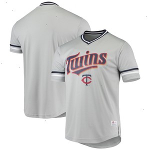 Men's Gray Minnesota Twins Replica V-Neck Jersey