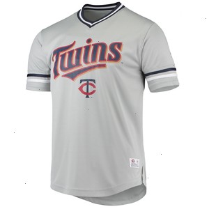 Men's Gray Minnesota Twins Replica V-Neck Jersey