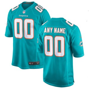 Miami Dolphins Nike Youth Custom Game Jersey - Aqua